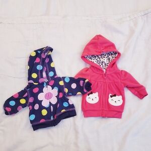 Newborn Girls Carter's Zip Up Hoodies